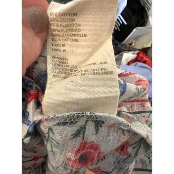 Anthropologie Let Me Be White Red Floral Airy Swiss Dot Cotton Top 2 NWT - Picture 8 of 8